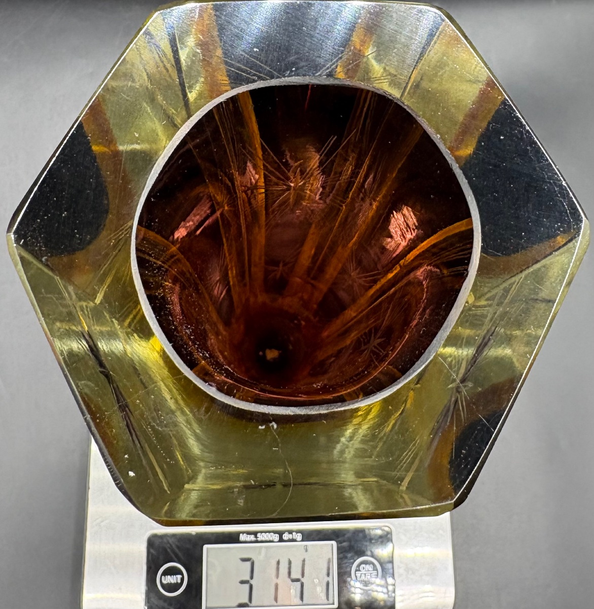 GRAND VASE EN CRISTAL SOUFFLÉ TAILLÉ À COUCHES MULTIPLES PAR SOMMERSO MURANO DES ANNÉES 1960-photo-8