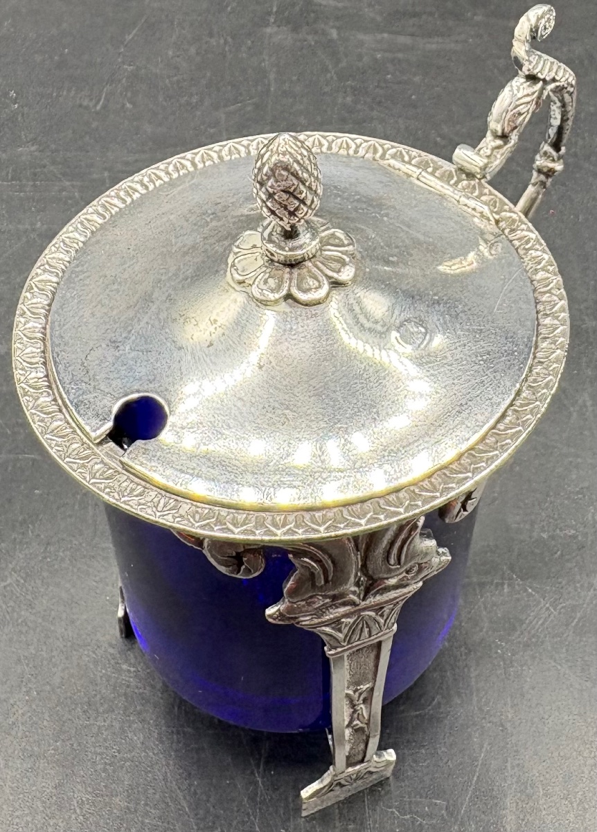 Solid Silver Mustard Pot, "le Vieillard," 1819–1838, Paris-photo-2
