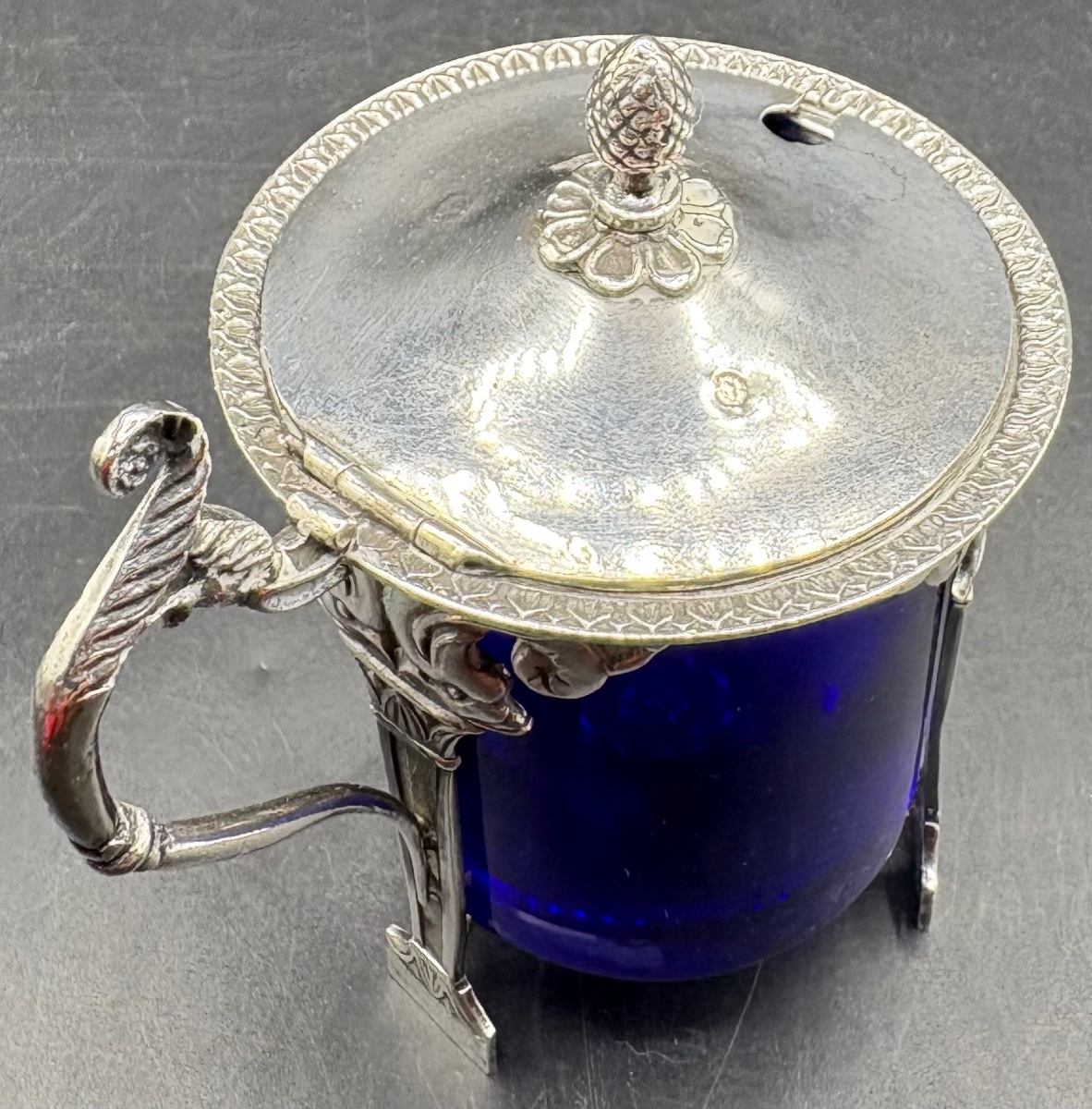 Solid Silver Mustard Pot, "le Vieillard," 1819–1838, Paris-photo-3