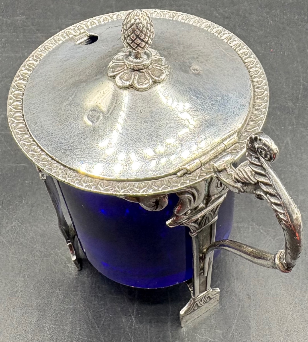 Solid Silver Mustard Pot, "le Vieillard," 1819–1838, Paris-photo-4