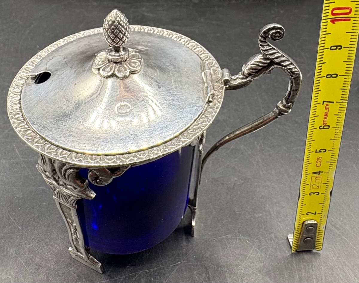 Solid Silver Mustard Pot, "le Vieillard," 1819–1838, Paris-photo-7