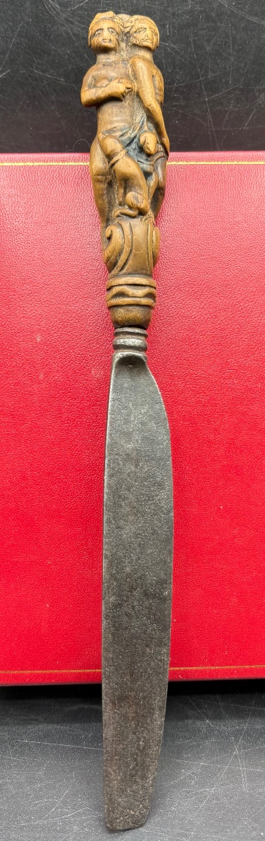 Carved Walnut Table Knife With Wrought Iron Handle, Circa 1670–80, Berry