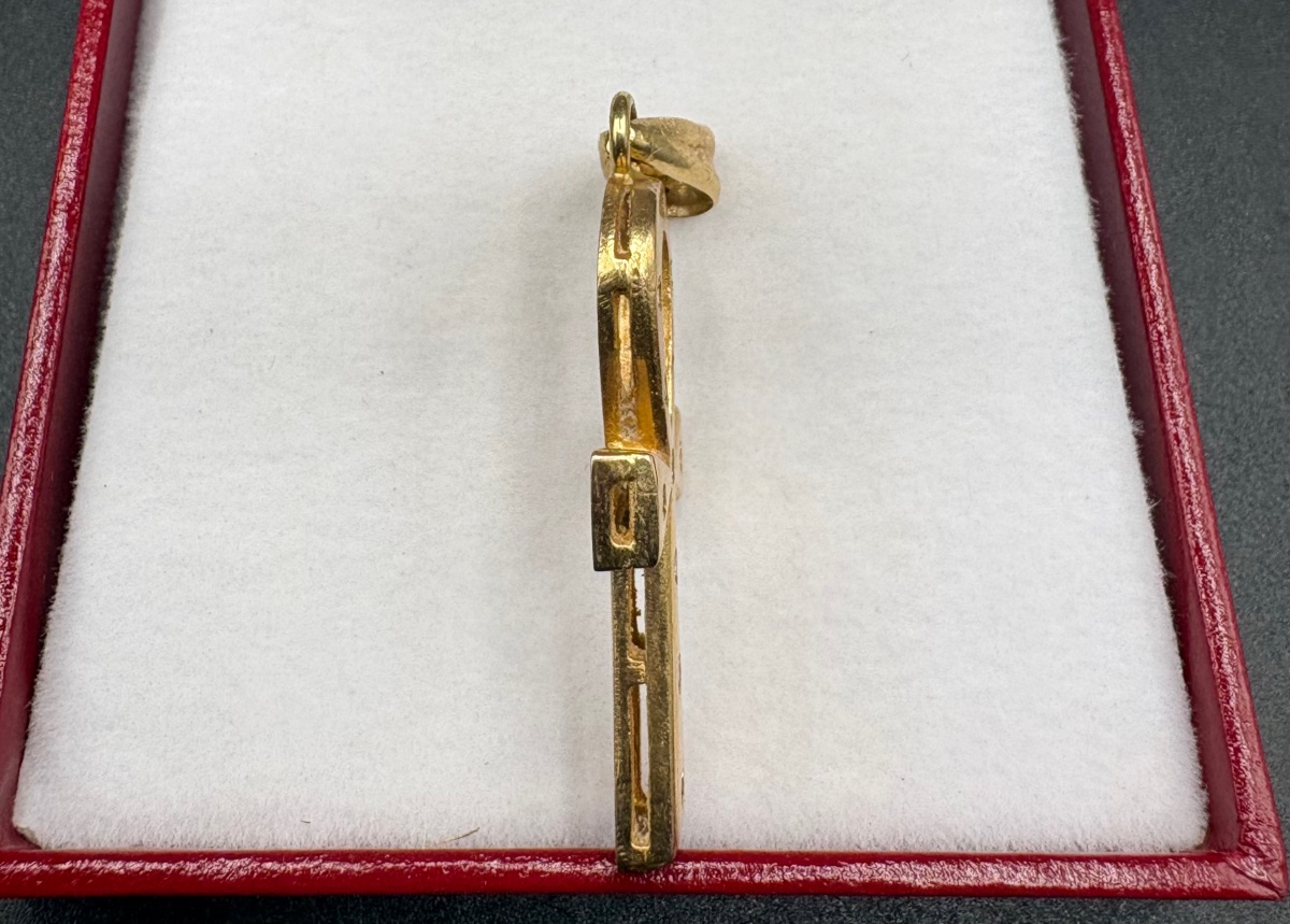 18-carat Gold Ankh Cross With Diamonds From The 1960s/70s, Egyptian -photo-3