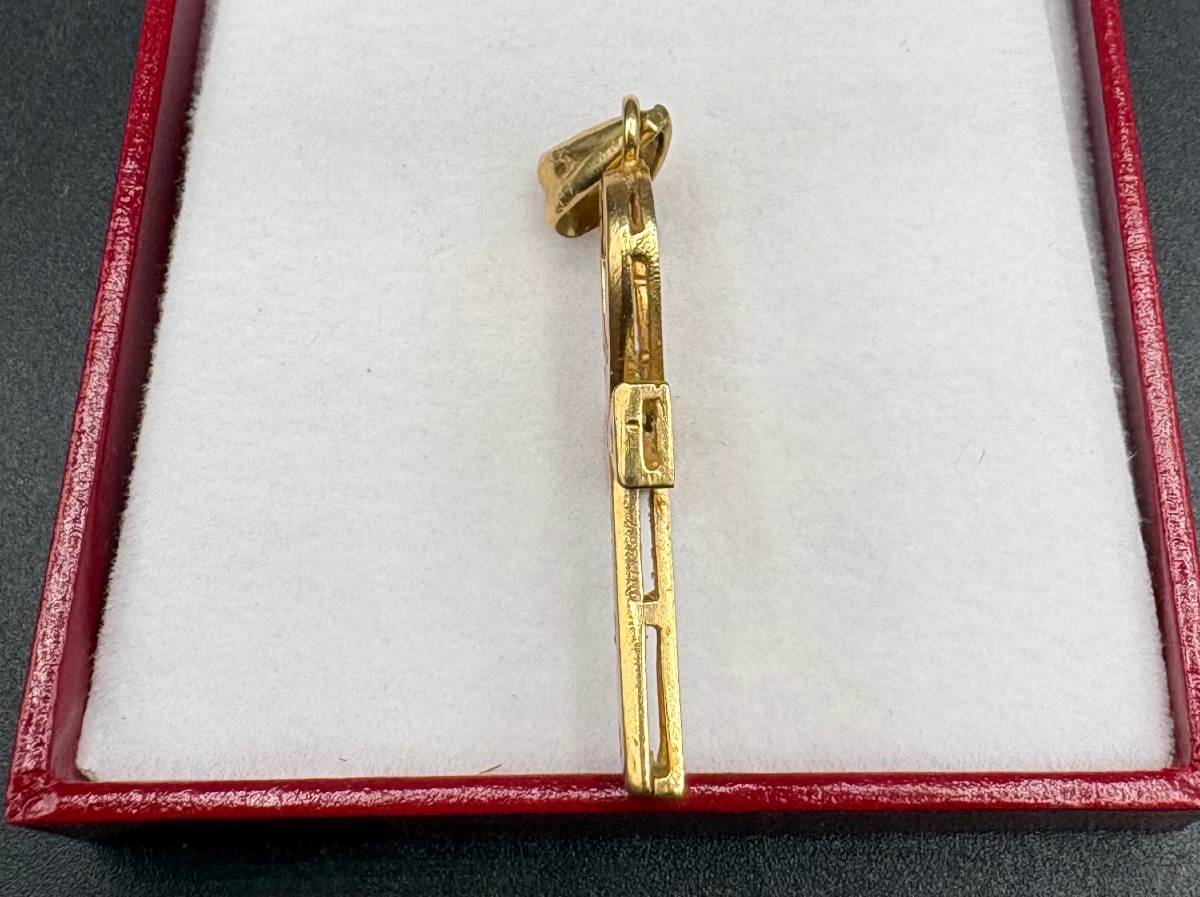 18-carat Gold Ankh Cross With Diamonds From The 1960s/70s, Egyptian -photo-4