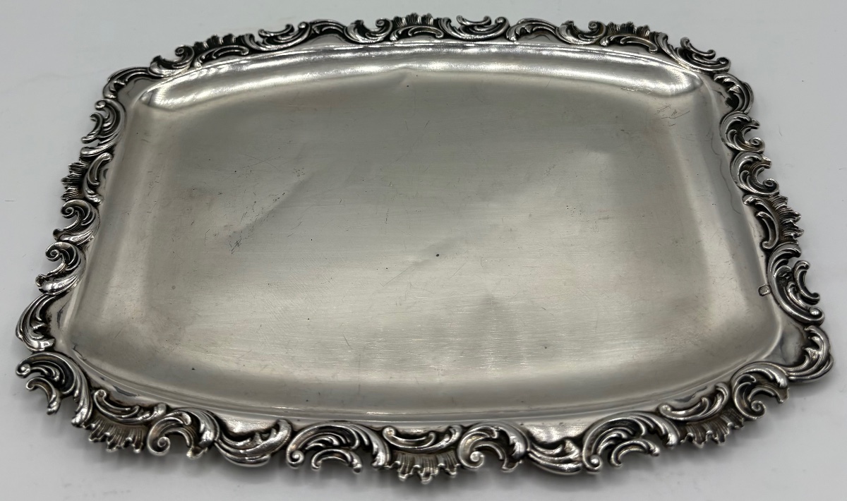 Small Solid Silver Tray From The 1900s By Calle Paris-photo-3