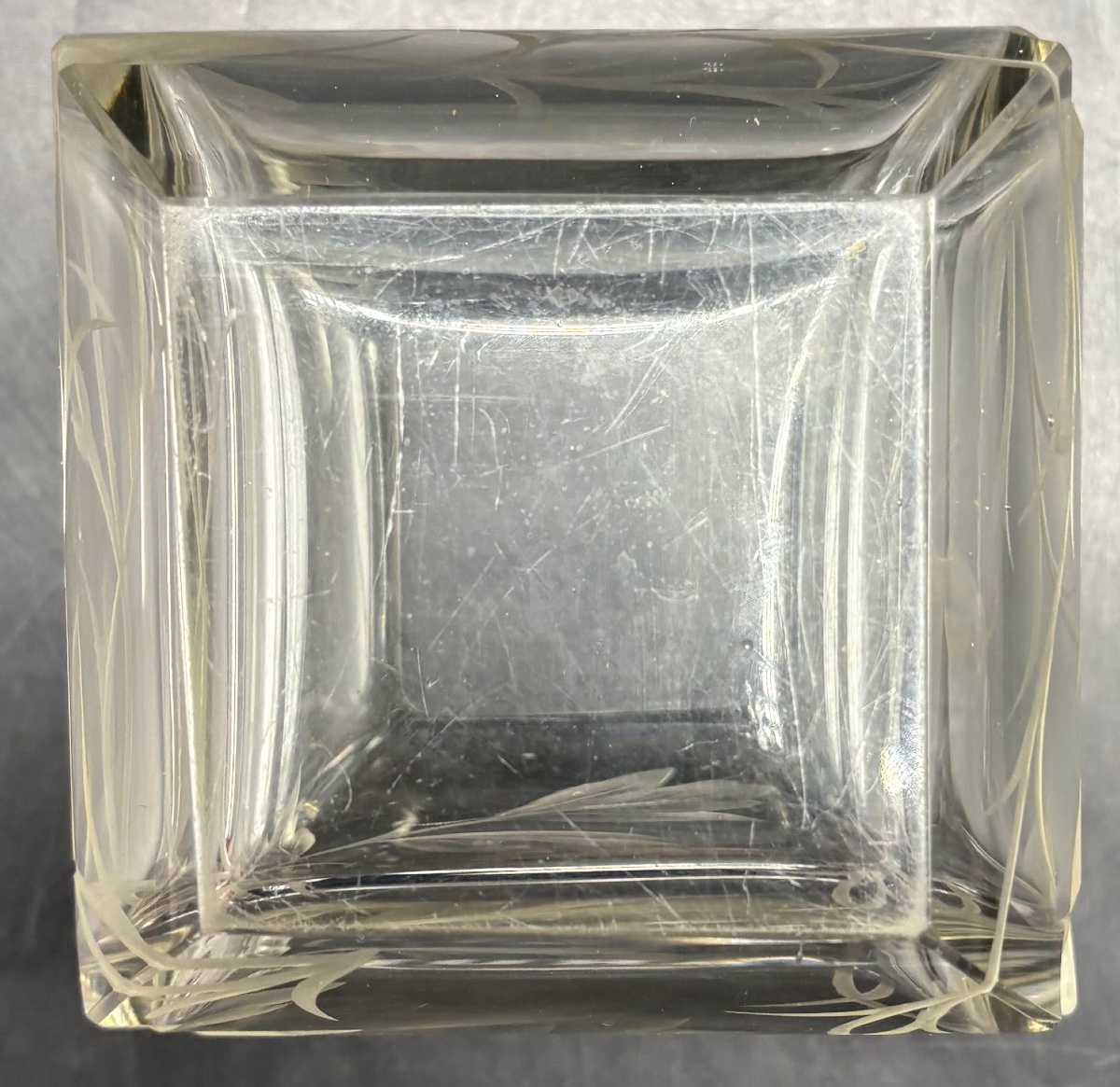 Low, Engraved Blown Crystal Vase From The Moser Era-photo-3
