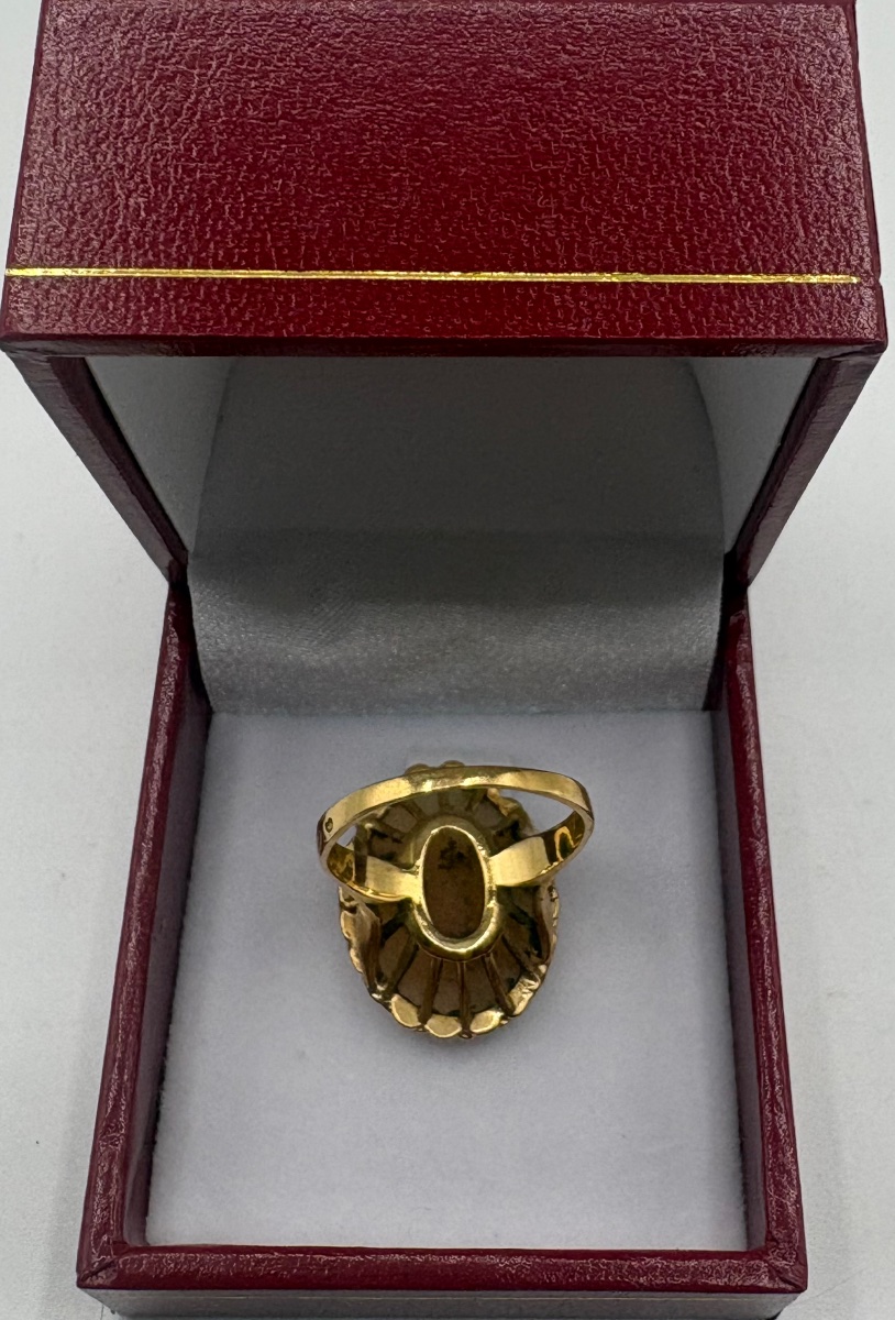 18k Gold Ring With A French Shell Cameé From The 1940s-photo-4