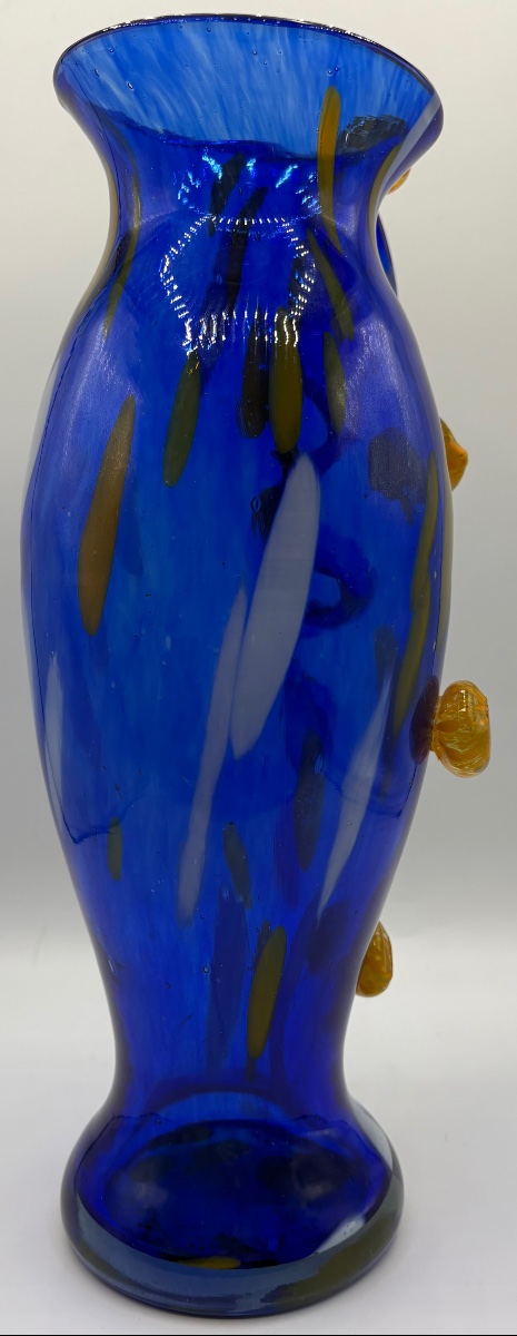 VASE EN VERRE À COUCHES MULTIPLES ET APPLICATIONS DES ANNÉES 1950 MURANO-photo-4