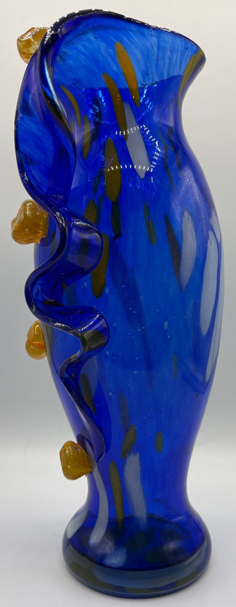 VASE EN VERRE À COUCHES MULTIPLES ET APPLICATIONS DES ANNÉES 1950 MURANO-photo-2