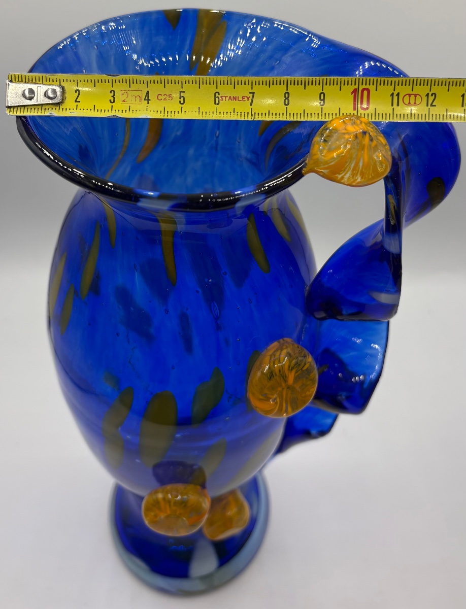 VASE EN VERRE À COUCHES MULTIPLES ET APPLICATIONS DES ANNÉES 1950 MURANO-photo-4