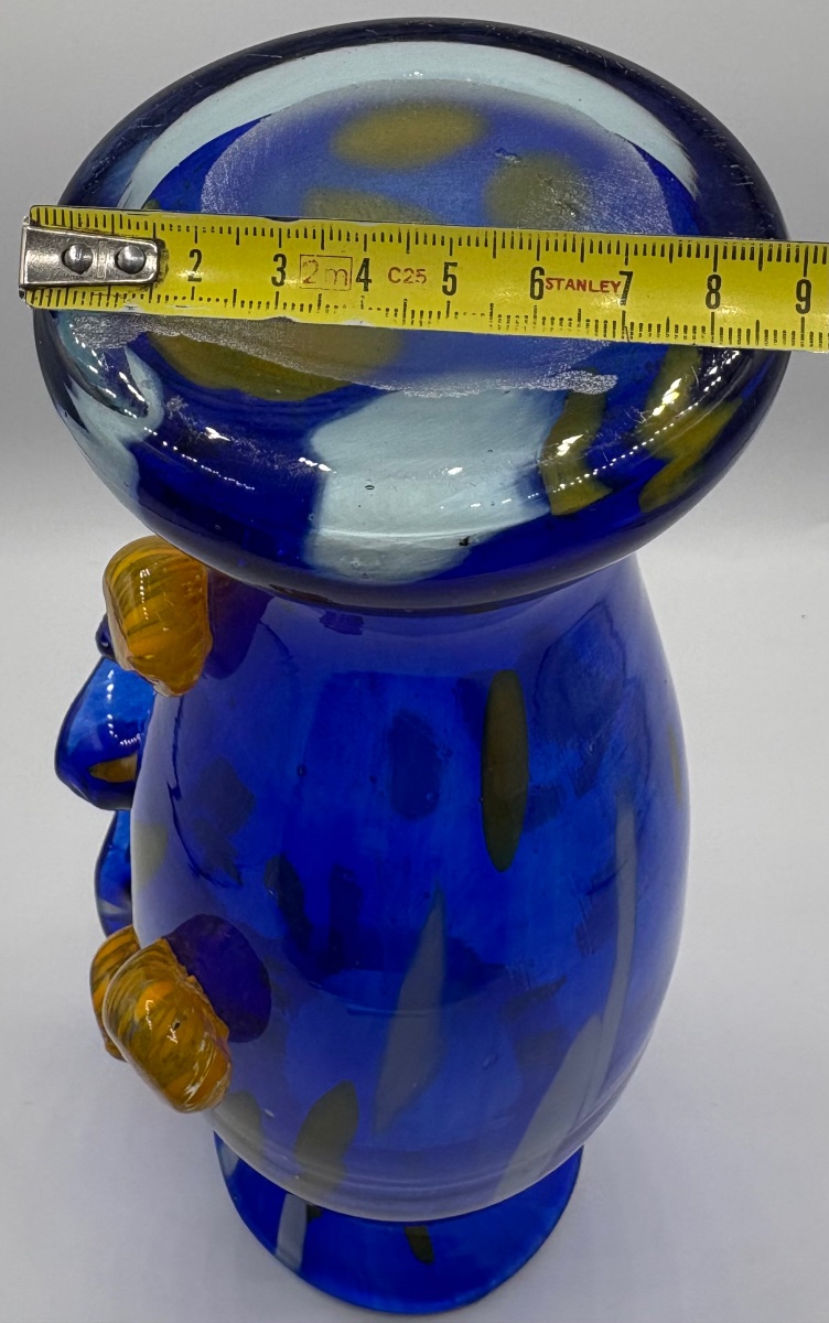 VASE EN VERRE À COUCHES MULTIPLES ET APPLICATIONS DES ANNÉES 1950 MURANO-photo-5