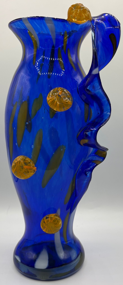 VASE EN VERRE À COUCHES MULTIPLES ET APPLICATIONS DES ANNÉES 1950 MURANO