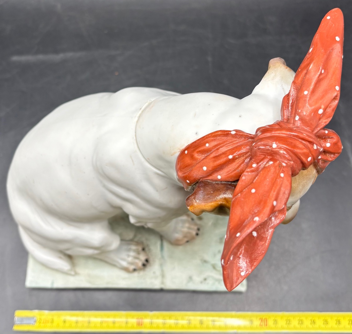 Puppy-shaped Biscuit Figurine With Enameled Parts From The 1900s, French -photo-5
