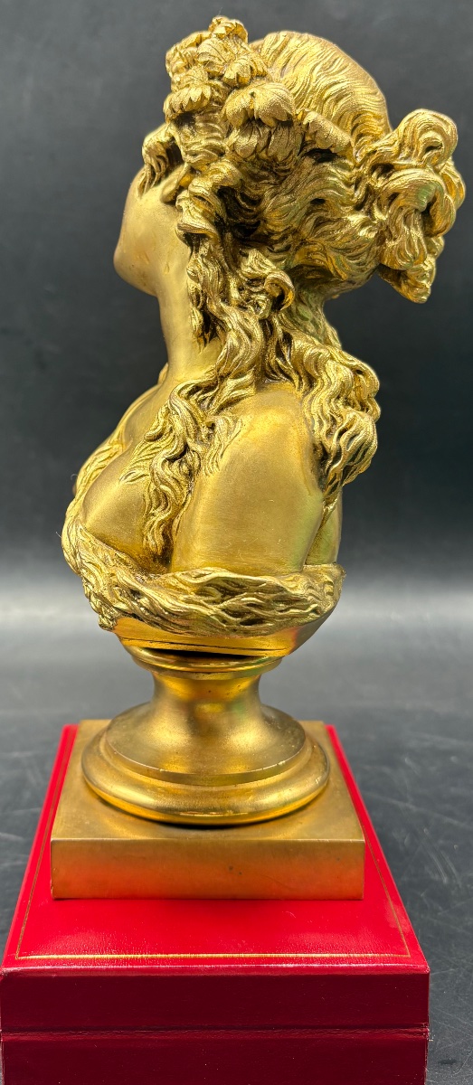 BUSTE DE FEMME EN BRONZE CISELÉ DORÉ DES ANNÉES 1860/70 PAR CLODION-photo-2