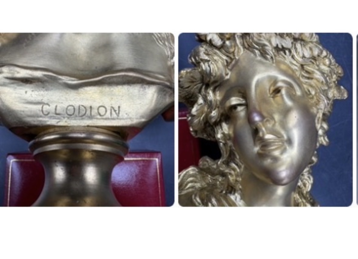 BUSTE DE FEMME EN BRONZE CISELÉ DORÉ DES ANNÉES 1860/70 PAR CLODION-photo-4