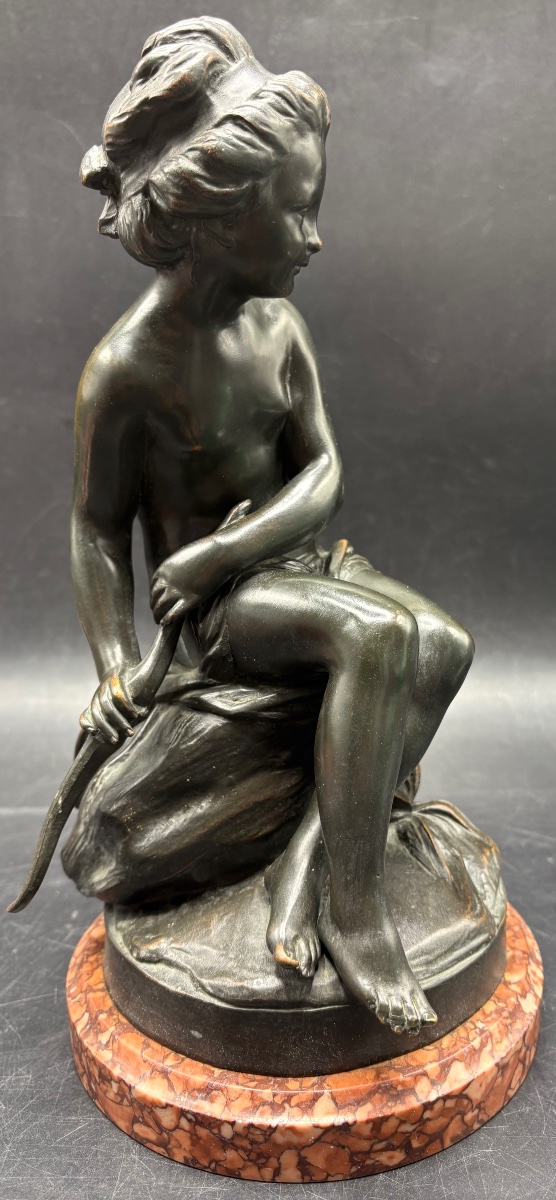 SCULPTURE EN BRONZE CISELÉ PATINÉ VERS 1880 PAR FALCONET-photo-4