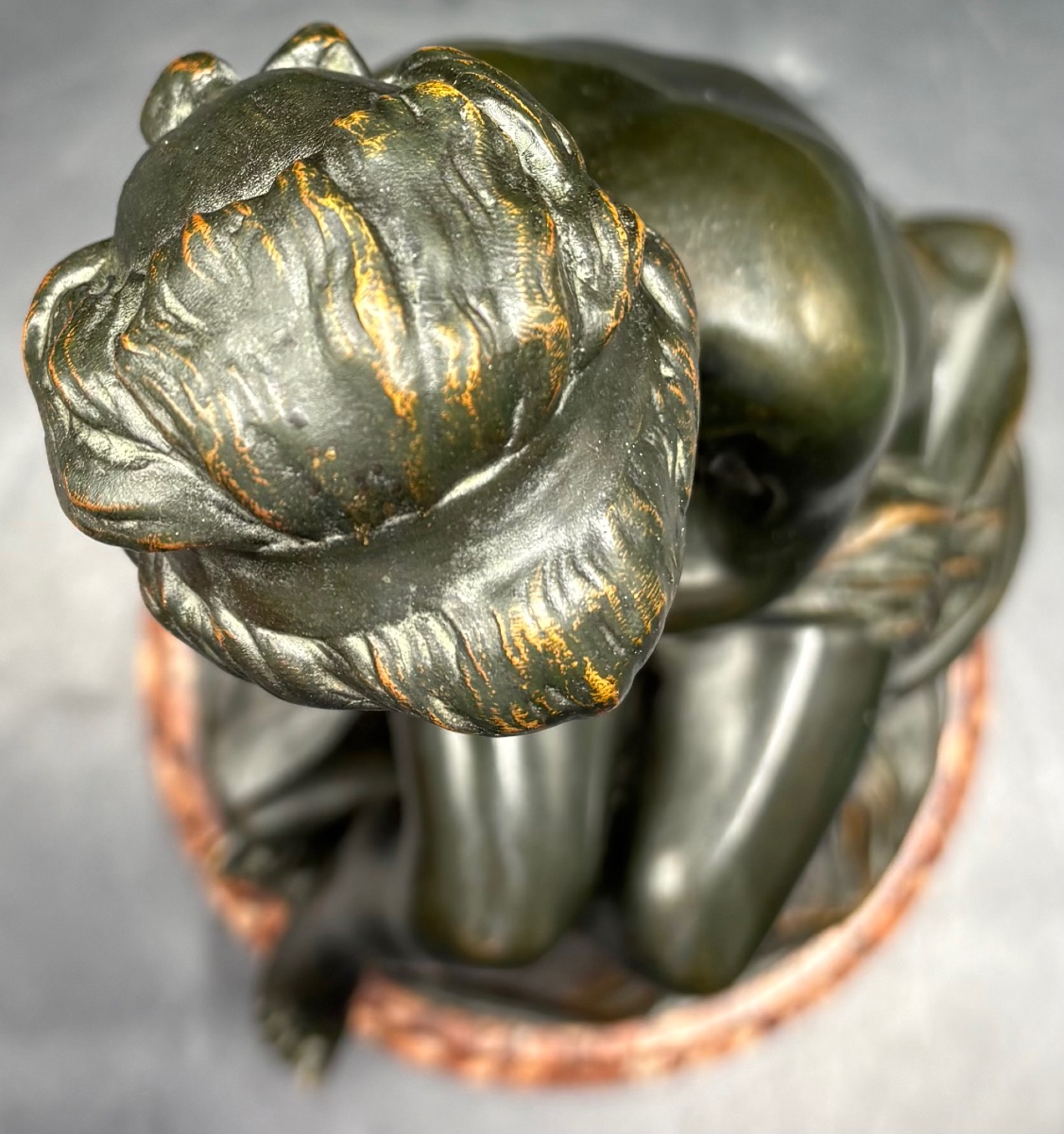SCULPTURE EN BRONZE CISELÉ PATINÉ VERS 1880 PAR FALCONET-photo-1