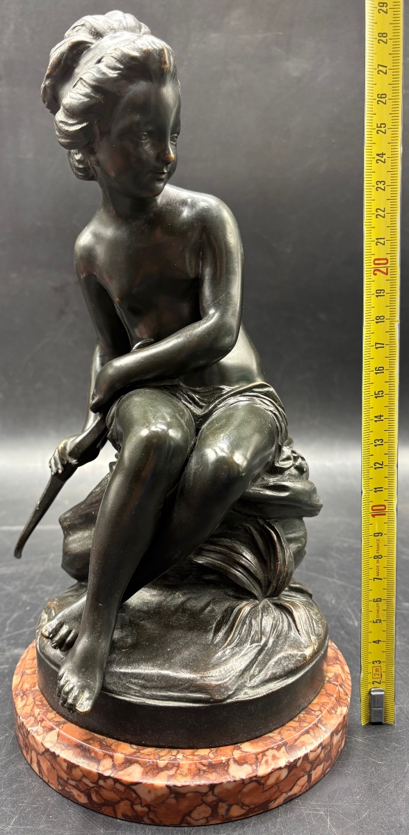 SCULPTURE EN BRONZE CISELÉ PATINÉ VERS 1880 PAR FALCONET-photo-6
