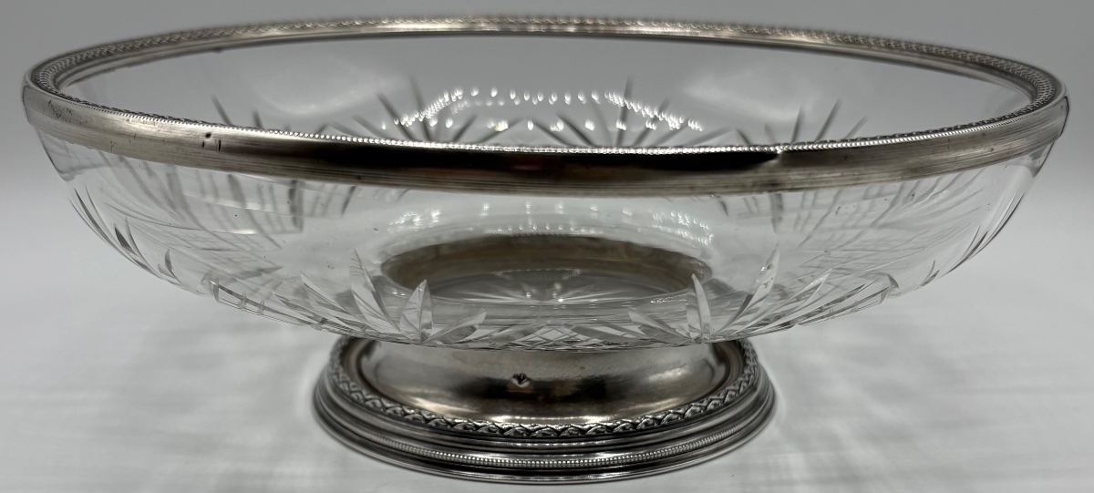 Late 19th-century French Blown And Cut Crystal Cup With Solid Silver Base-photo-2
