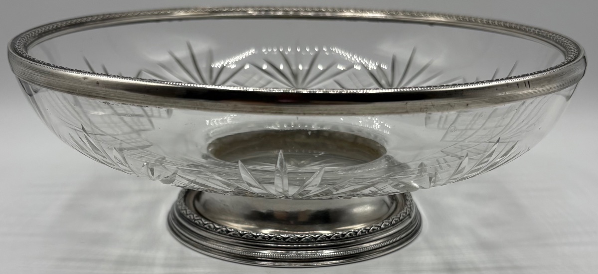 Late 19th-century French Blown And Cut Crystal Cup With Solid Silver Base-photo-3