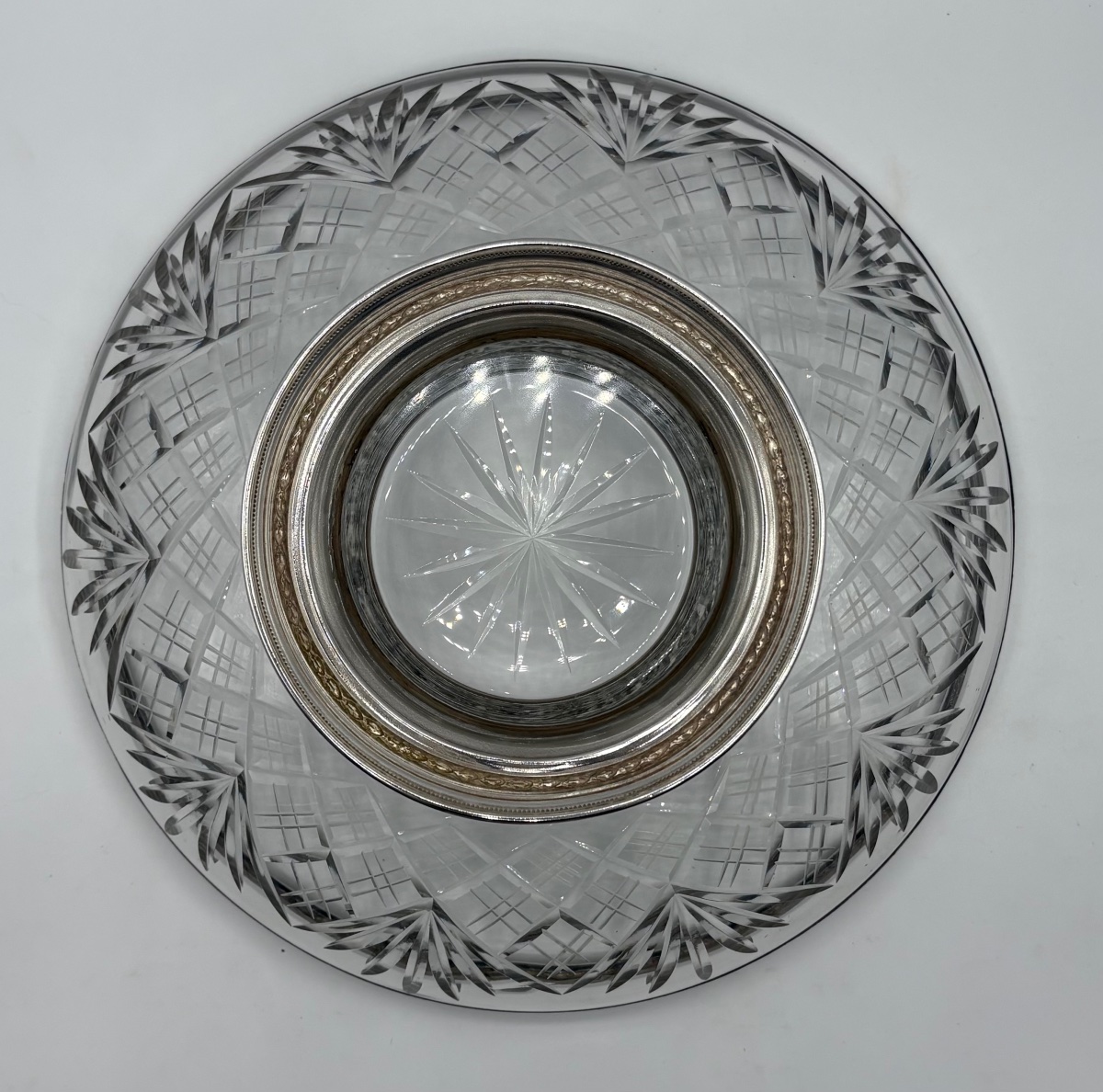 Late 19th-century French Blown And Cut Crystal Cup With Solid Silver Base-photo-2