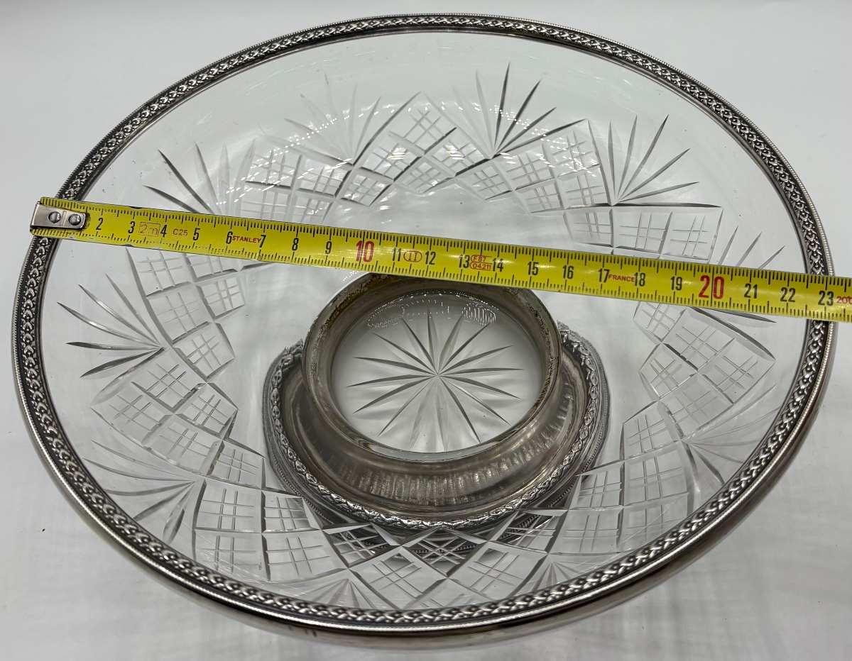 Late 19th-century French Blown And Cut Crystal Cup With Solid Silver Base-photo-6