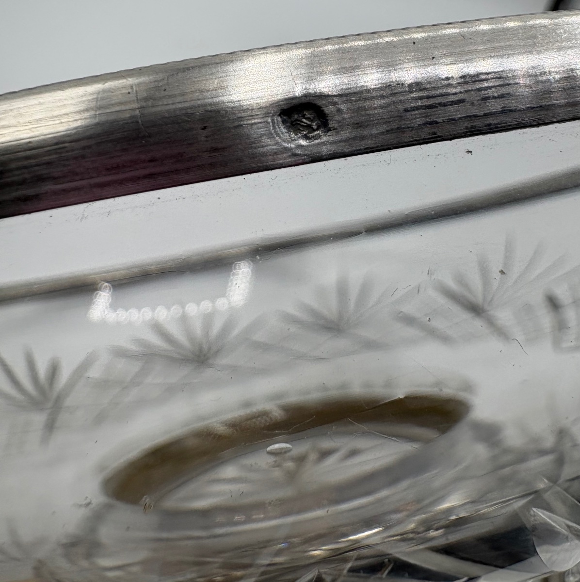 Late 19th-century French Blown And Cut Crystal Cup With Solid Silver Base-photo-7
