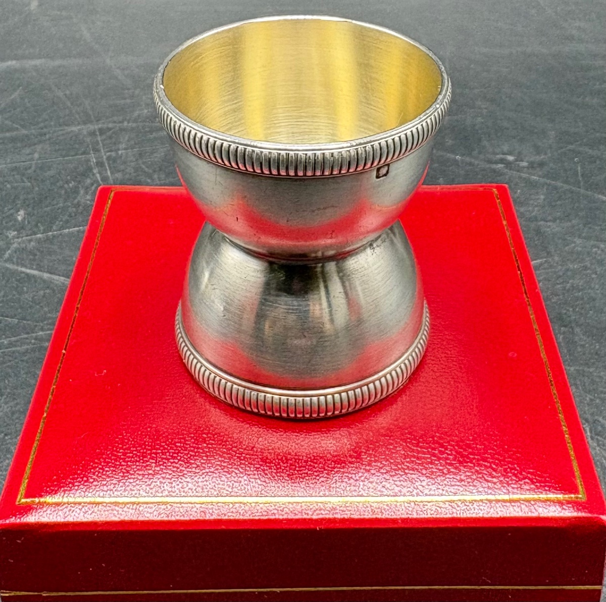 Solid Silver "diabolo" Egg Cup From The 1900s, Verrat & Co.-photo-4