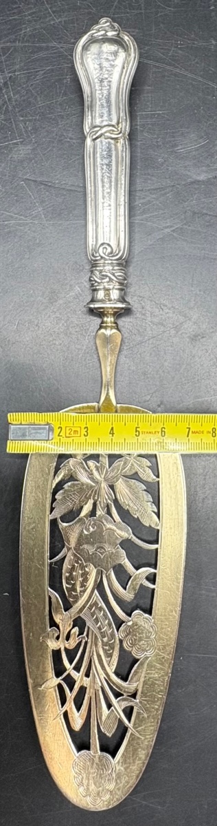 Solid Silver Pie Or Fish Spoon From The Late 19th Century By Boulenger-photo-6