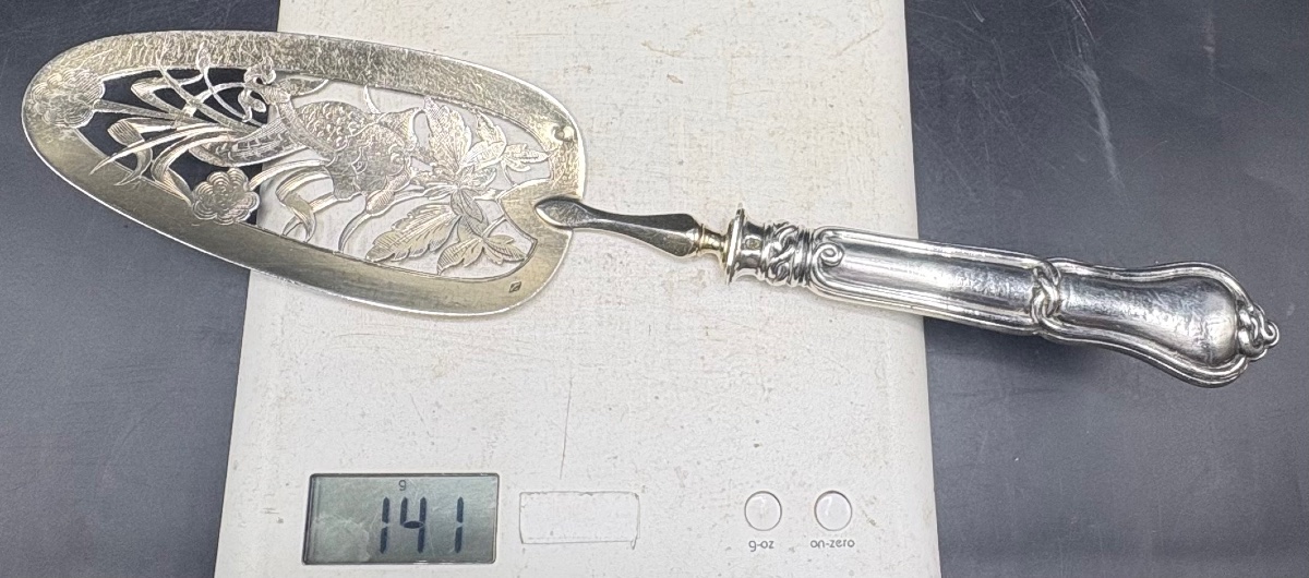Solid Silver Pie Or Fish Spoon From The Late 19th Century By Boulenger-photo-8
