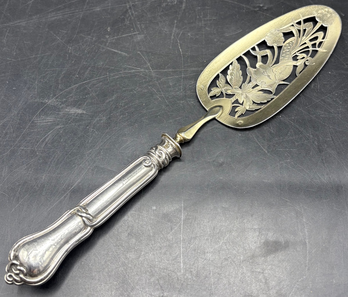 Solid Silver Pie Or Fish Spoon From The Late 19th Century By Boulenger