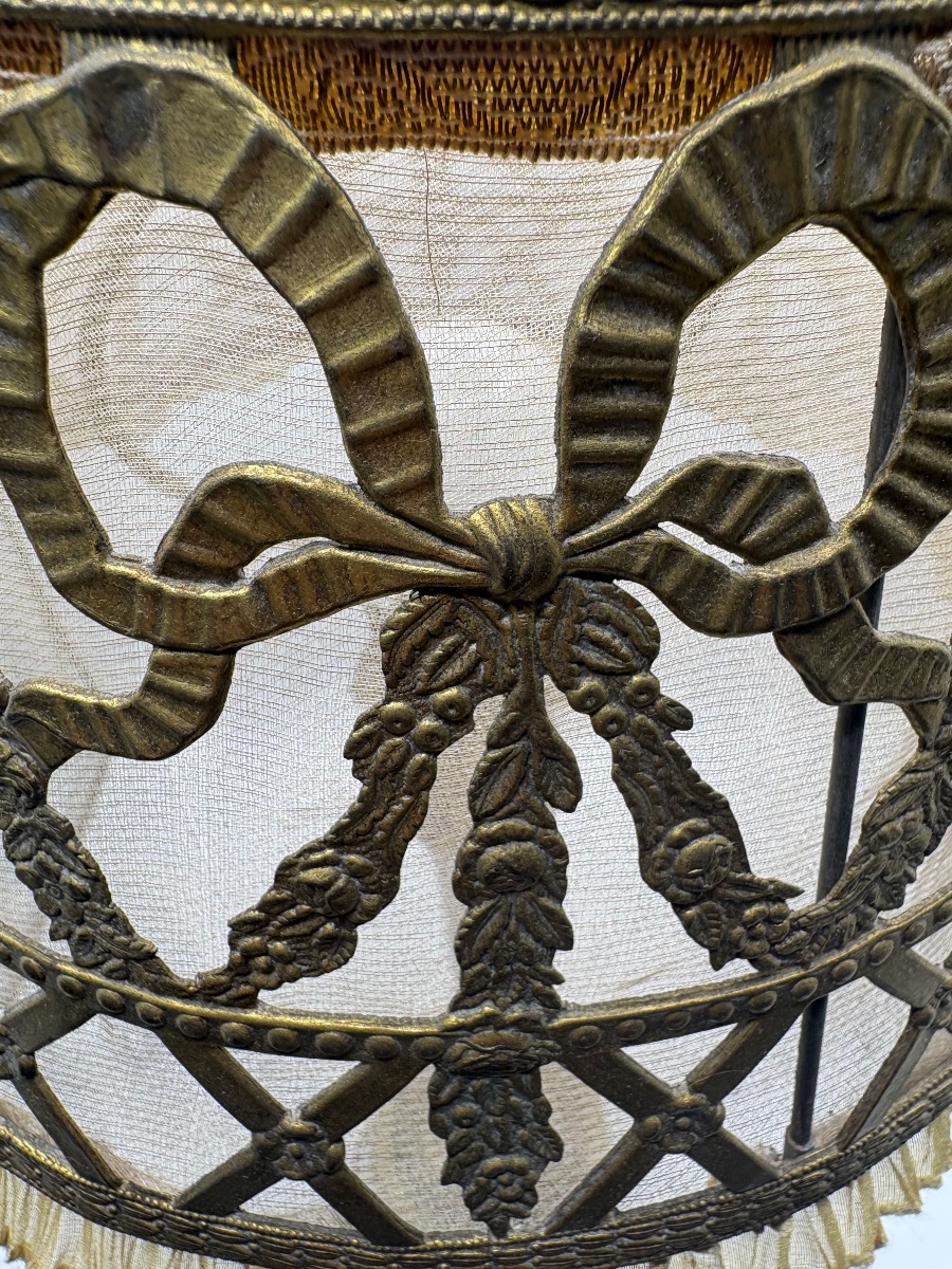 LAMPE D’APPOINT EN BRONZE PORCELAINE LAITON ET DIVERS DES ANNÉES 1920 FRANÇAISE-photo-4