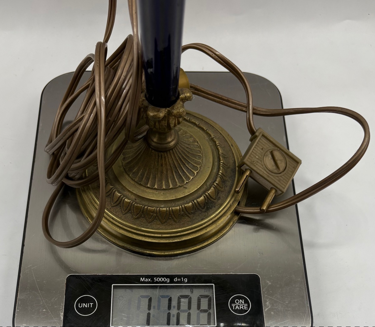 LAMPE D’APPOINT EN BRONZE PORCELAINE LAITON ET DIVERS DES ANNÉES 1920 FRANÇAISE-photo-6