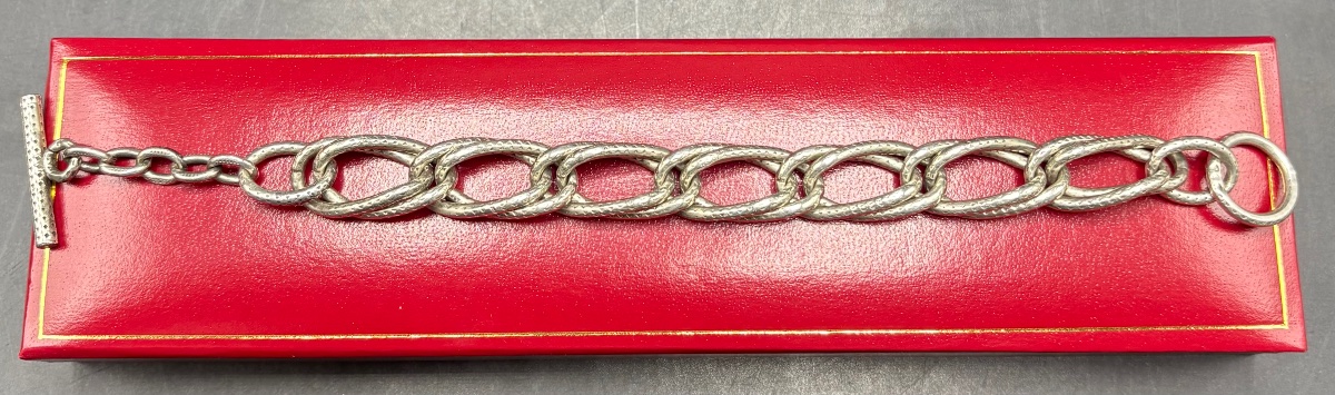 Unisex Solid Silver Bracelet From The 1960s, French -photo-4