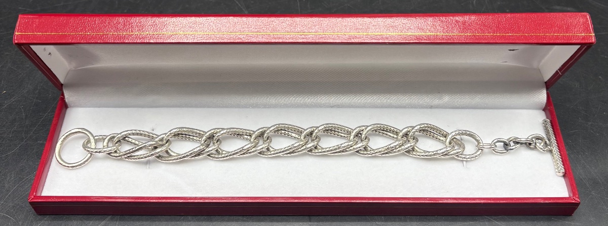 Unisex Solid Silver Bracelet From The 1960s, French 