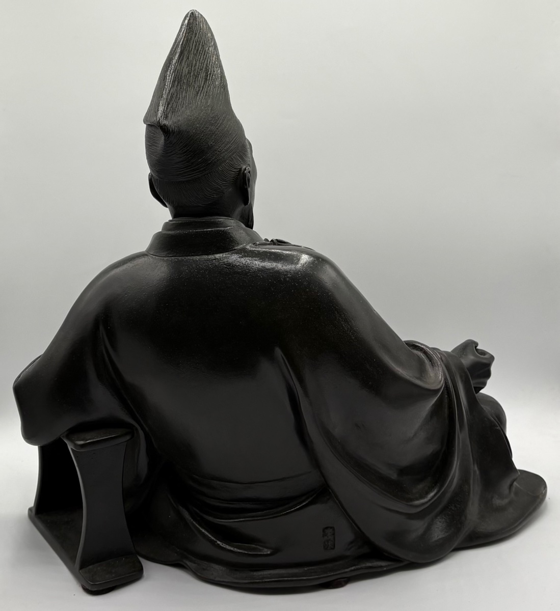 Character In Chiseled Bronze Patinated From The Edo Period Around 1770/80 Signed "chestnut" Fro-photo-3
