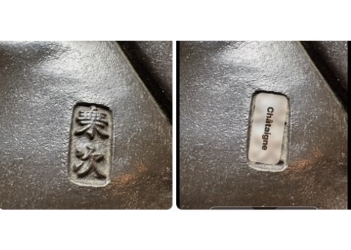 Character In Chiseled Bronze Patinated From The Edo Period Around 1770/80 Signed "chestnut" Fro-photo-5