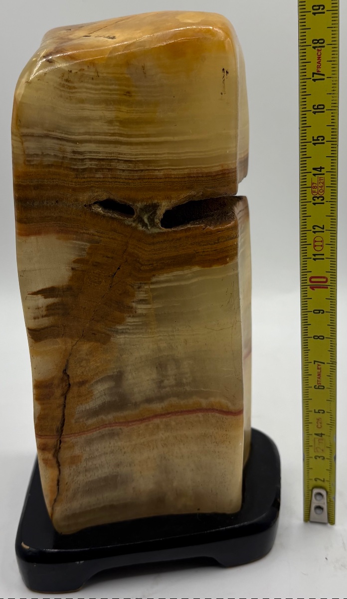 Suiseki Made Of Natural Stone With A Carved Wooden Base From Japan-photo-6