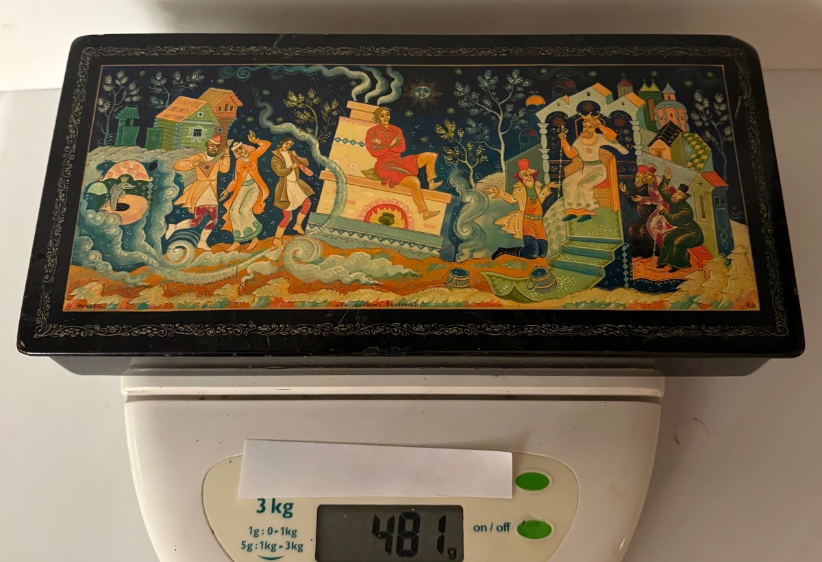 Lacquered And Painted Russian Wood Box From The Late 19th Century By V. F. Moméra-photo-8
