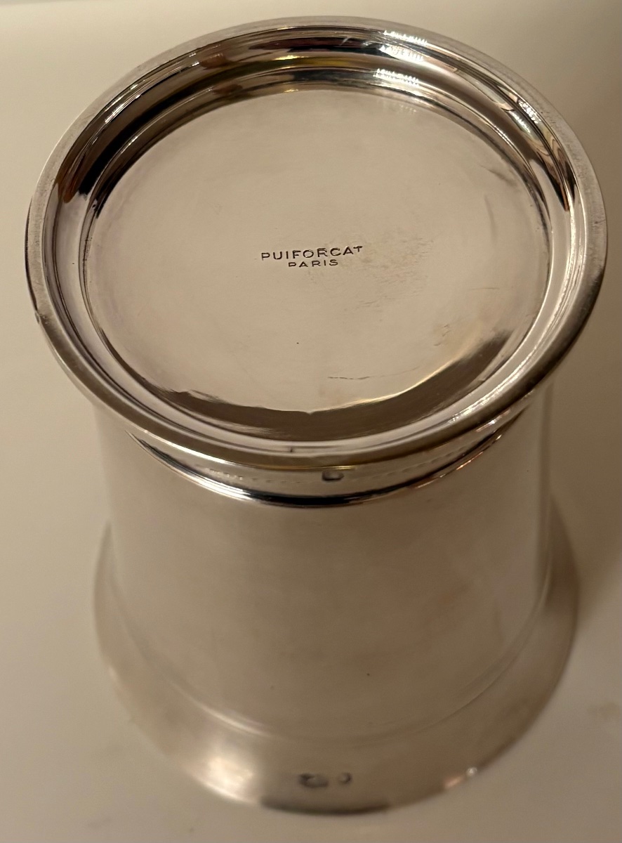 Large Solid Silver Timbale Or Vase From The 1960s/70s By Puiforcat -photo-2