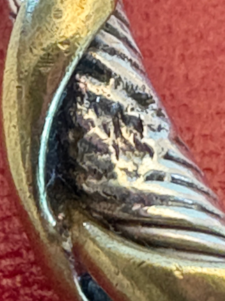 Vintage European Solid Silver And Vermeil Bangle From The 1960s/70s -photo-3