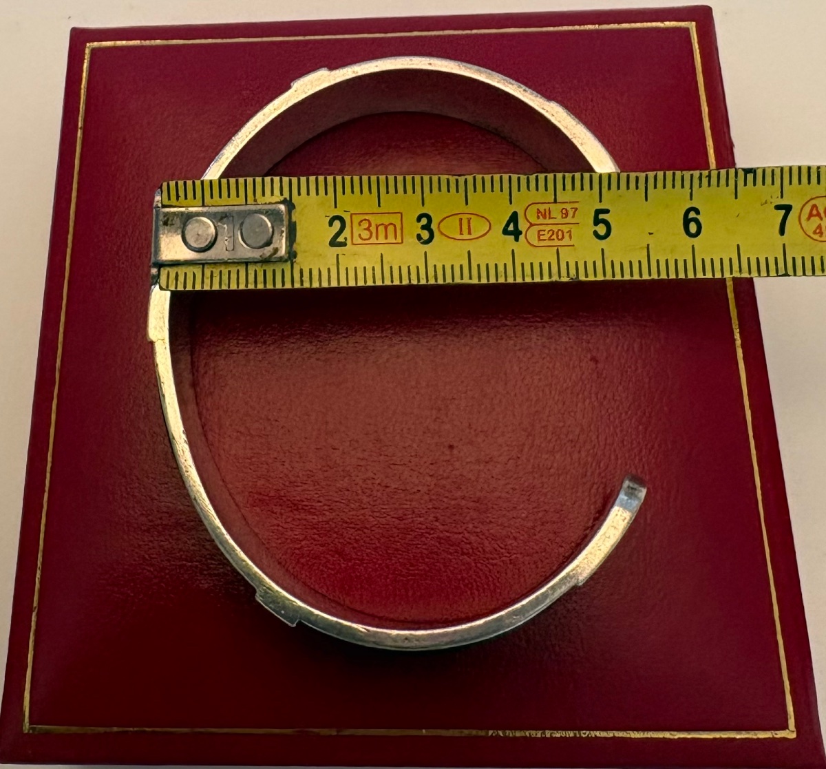 3/4-length Solid Silver And Bakelite Bracelet From The 1950s, European -photo-5