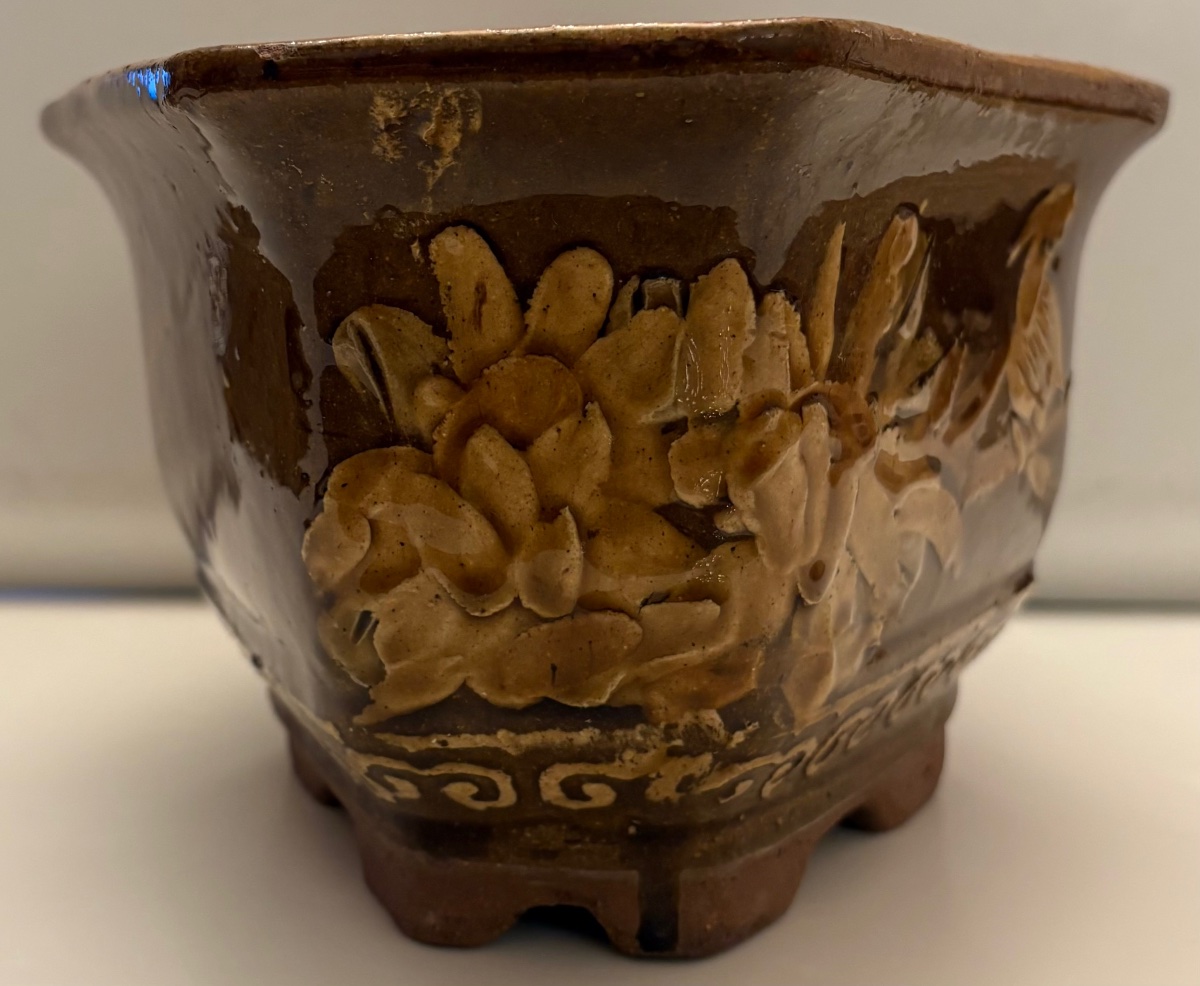 PETIT CACHE POT EN TERRE CUITE VERNISSÉE DES ANNÉES 1900/20 CHINOIS-photo-4