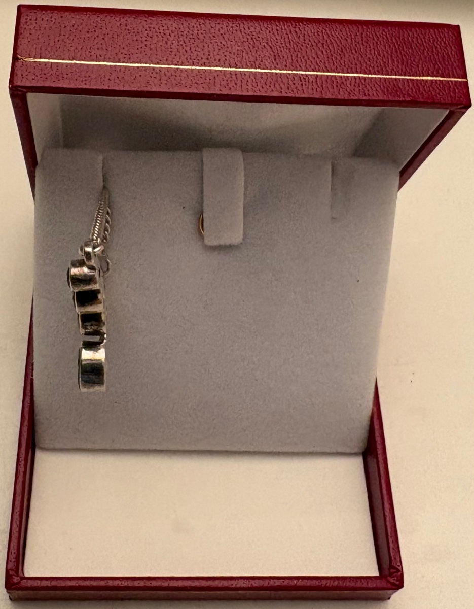 Solid Silver Pendant With Almandine Garnets From The 1950s/60s, European -photo-3