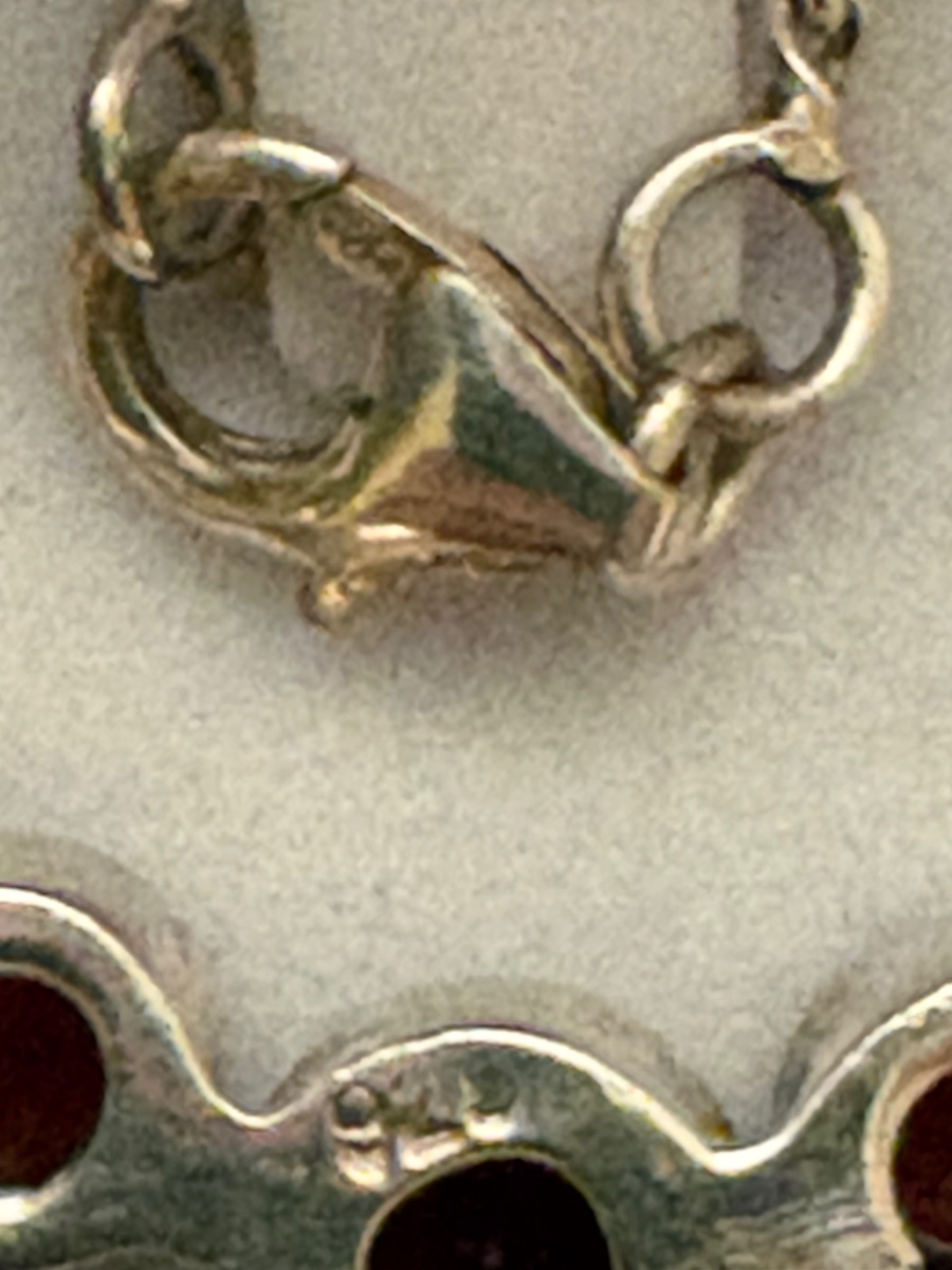 Solid Silver Pendant With Almandine Garnets From The 1950s/60s, European -photo-3