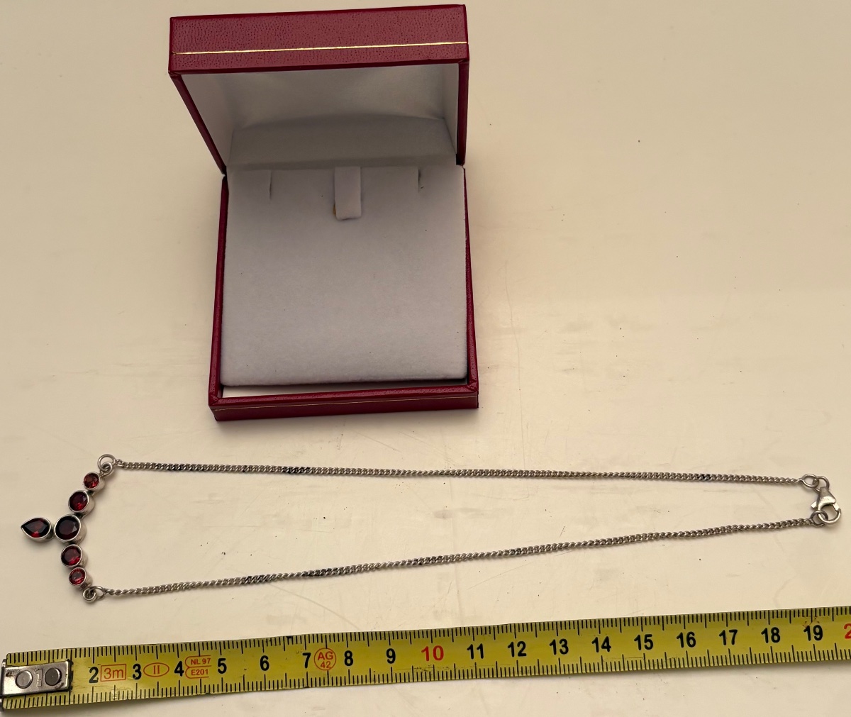 Solid Silver Pendant With Almandine Garnets From The 1950s/60s, European -photo-4
