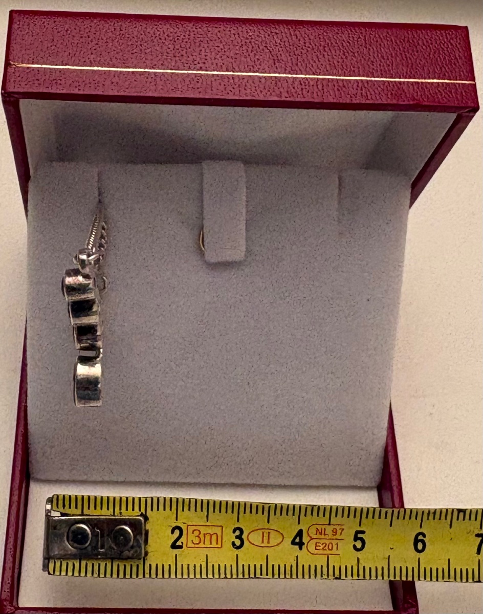Solid Silver Pendant With Almandine Garnets From The 1950s/60s, European -photo-5