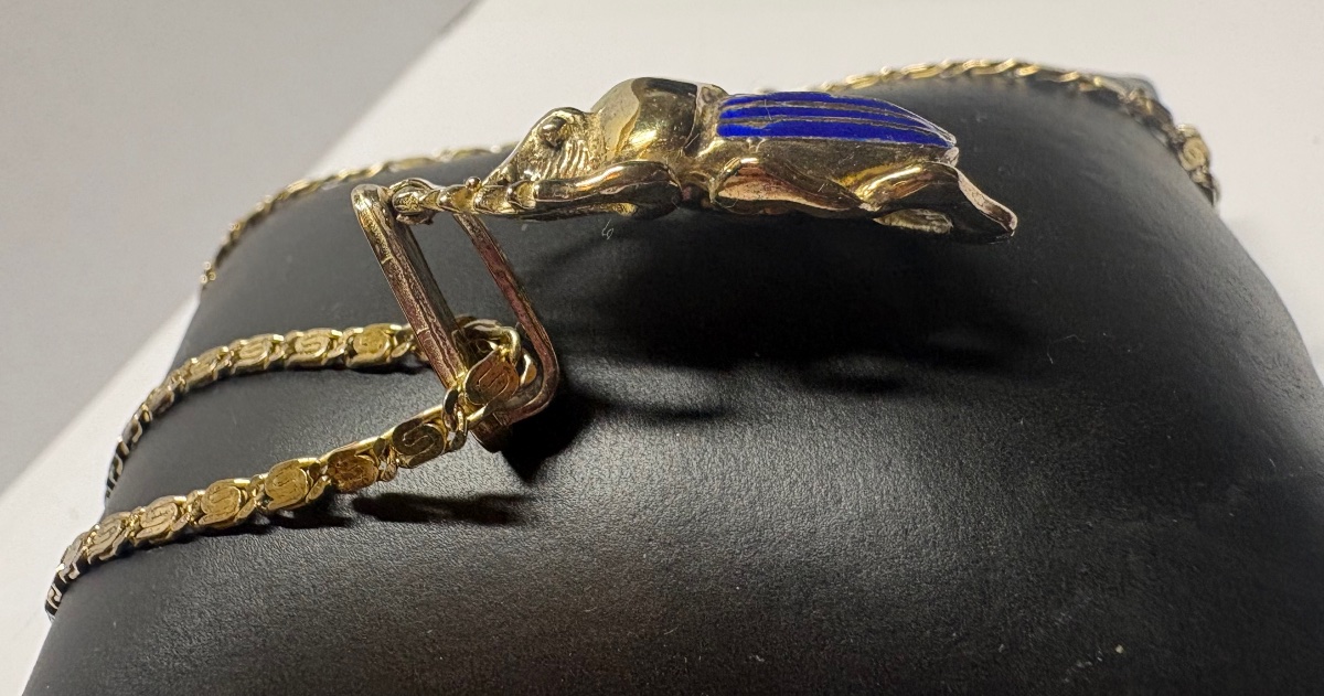European Vermeil And Enamel Pendant From The 1930s/40s -photo-3