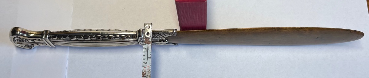COUPE PAPIER EN ARGENT MASSIF VERMEIL ET LOUPE DE TUYAS FRANÇAIS DE LA FIN DU XIXÈME -photo-7