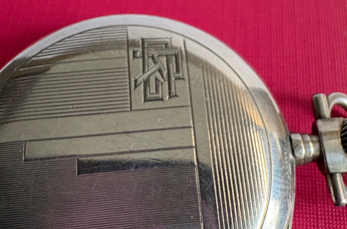 Solid Silver Pocket Watch And Other Items From The 1930s By Mounier Tardy-photo-1